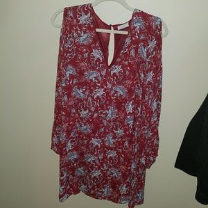 Lush open shoulder shift dress